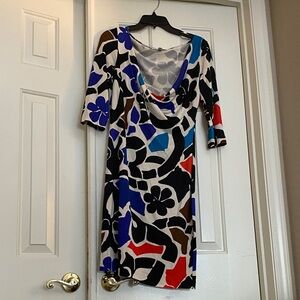 Diane Von Furstenberg Multicolor Floral Long Sleeve Dress